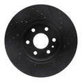 R1 15-20 Chevrolet Colorado Front Left Drilled & Slotted Black Brake Rotor