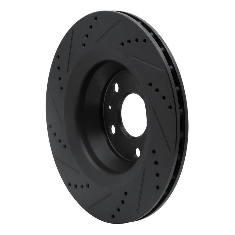 R1 Concepts Brake Rotor Drilled and Slotted Silver Fits Audi TT