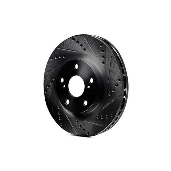 R1 93-03 Ford Probe Front Right Drilled & Slotted Black Brake Rotor