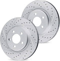R1 03-11 Cadillac BLS Front Drilled & Slotted Carbon Coated Brake Rotor Set