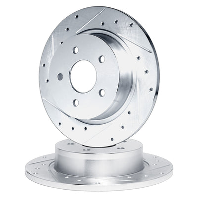 R1 Concepts Brake Rotor- D/S - Silver Fits Audi TT