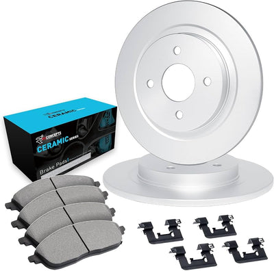 R1 Concepts E- Line Series Brake Rotor with Ceramic Brake Pads Hdw Fits Nissan Maxima