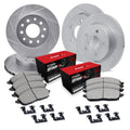 R1 Concepts Brake Rotors - Slotted - Silver w/ 5000 Oep Pads Hdw Fits Toyota Highlander