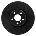 R1 16-25 BMW 230I xDrive Right Front Drilled & Slotted Black Brake Rotor