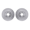 R1 10-16 Hyundai Genesis Coupe Front Drilled & Slotted Silver Brake Rotor Set