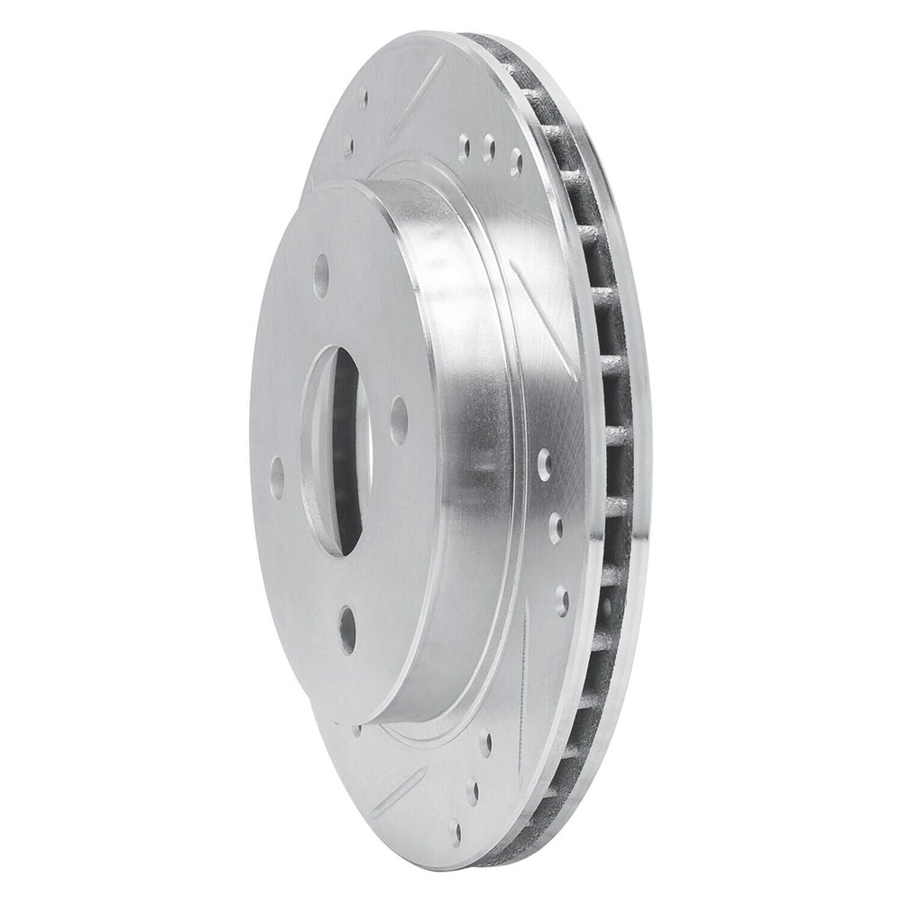 R1 Concepts Brake Rotor Drilled and Slotted Silver Fits Ford Contour