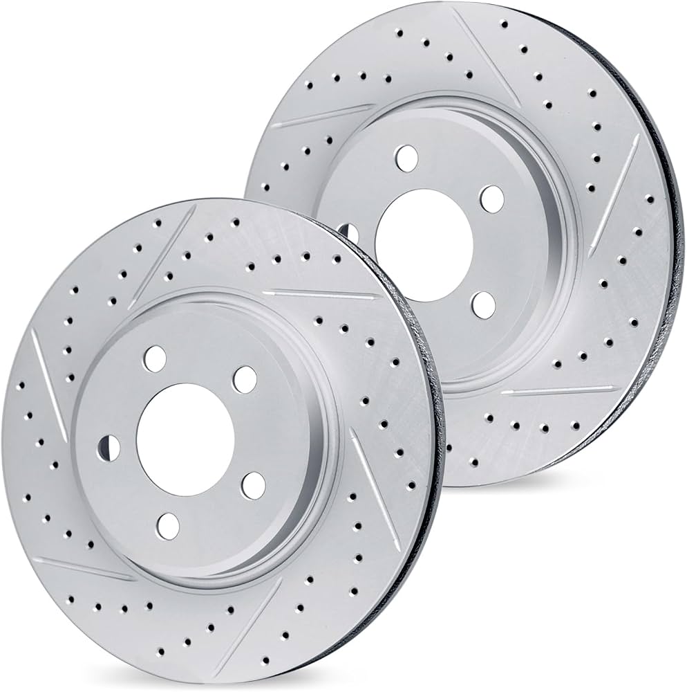 R1 19-23 Subaru Ascent Front Drilled & Slotted Carbon Coated Brake Rotor Set
