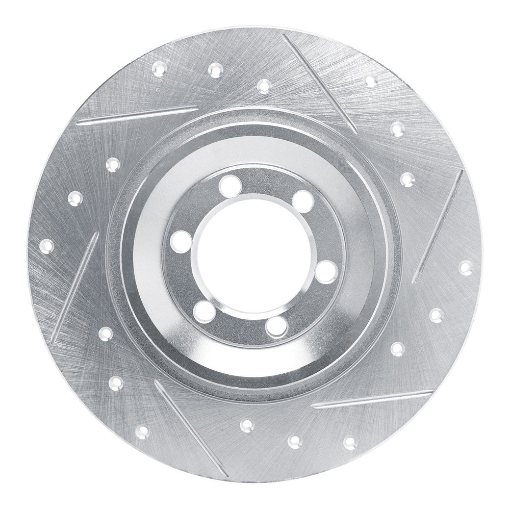 R1 81-89 Alfa Romeo GTV-6 Rear Right Drilled & Slotted Black Brake Rotor