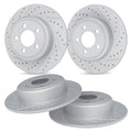 R1 20-25 Ford Explorer Front & Rear Drilled & Slotted Carbon Coated Brake Rotor Set