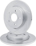 R1 Concepts Brake Rotor- Slotted - Silver Fits Honda Civic