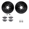 R1 17-25 Alfa Romeo Giulia Rear Drill/Slot Black Rotors w/Optimum Pads