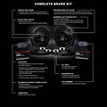 R1 Concepts Black Drilled Slotted Rotors with 5000 Oep Brake Pads Hdw