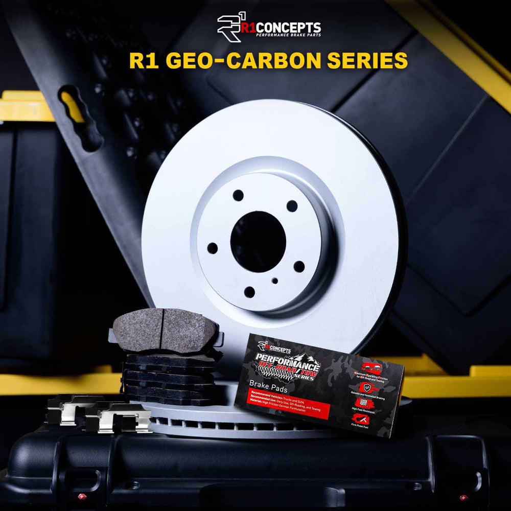 R1 88-00 Cadillac Escalade Front Carbon Coated Rotor Set w/Off-Road/Tow Pads