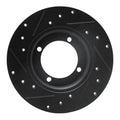R1 85-91 Dodge COLT Front Right Drilled & Slotted Black Brake Rotor