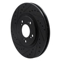 R1 97-05 Acura NSX Front Left Drilled & Slotted Black Brake Rotor