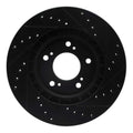 R1 97-05 Acura NSX Front Left Drilled & Slotted Black Brake Rotor