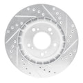 R1 97-05 Acura NSX Front Left Drilled & Slotted Black Brake Rotor