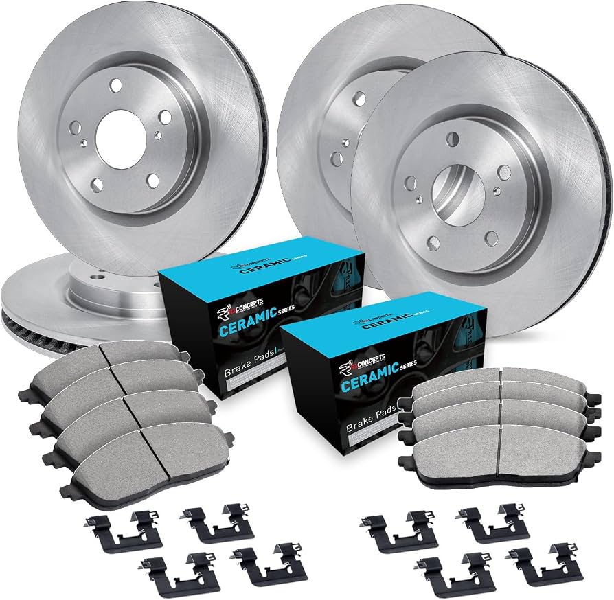 R1 Concepts E- Line Series Brake Rotor with Ceramic Brake Pads Hdw Fits Acura MDX