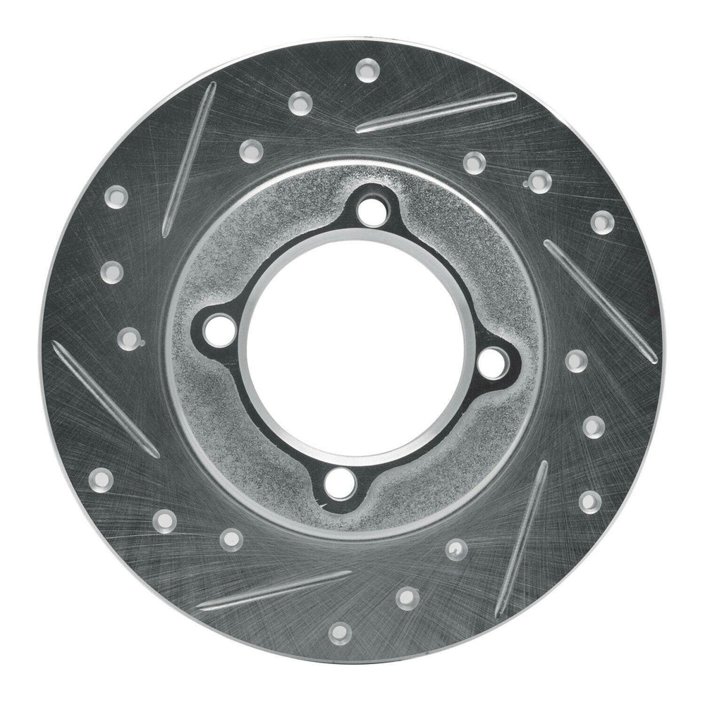 R1 88-93 Ford Festiva Front Left Drilled & Slotted Black Brake Rotor