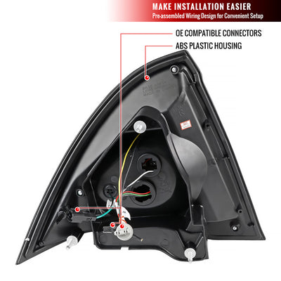 LED LIGHT BAR TAIL LIGHTS-BLACK HOUSING/CLEAR LENS-WHITE BAR
