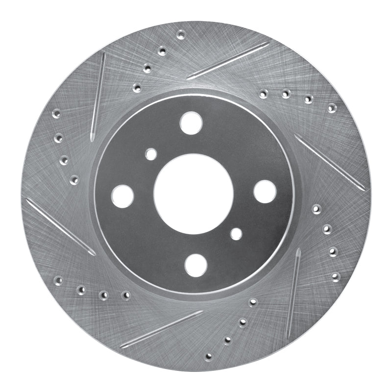 R1 Concepts Brake Rotor Drilled and Slotted Silver Fits Scion iQ