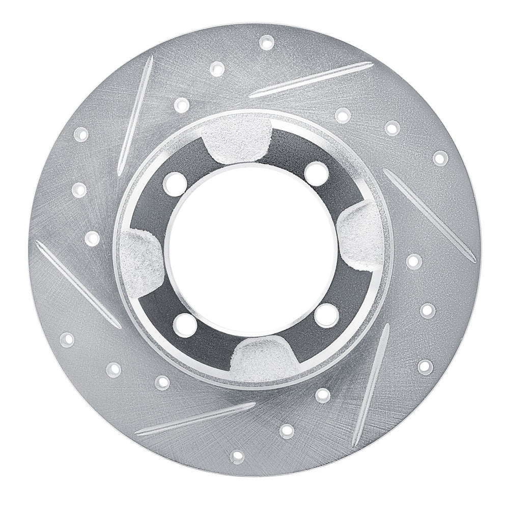 R1 Concepts Brake Rotor Drilled and Slotted Silver Fits Dodge Colt
