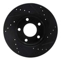 R1 75-80 Ford Granada Left Rear Drilled & Slotted Black Brake Rotor