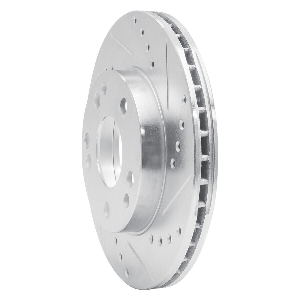 R1 Concepts Brake Rotor Drilled and Slotted Silver Fits Mercedes-Benz 190D