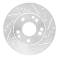 R1 Concepts Brake Rotor Drilled and Slotted Silver Fits Mercedes-Benz 190D