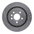 R1 07-18 Volvo XC70 Rear Left Drilled & Slotted Black Brake Rotor