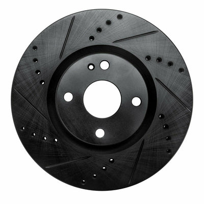 R1 16-25 Fiat 124 Spider Front Left Drilled & Slotted Black Brake Rotor