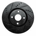 R1 16-25 Fiat 124 Spider Front Left Drilled & Slotted Black Brake Rotor