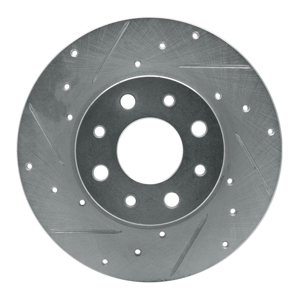 R1 Concepts Brake Rotor Drilled and Slotted Silver Fits Fiat 500