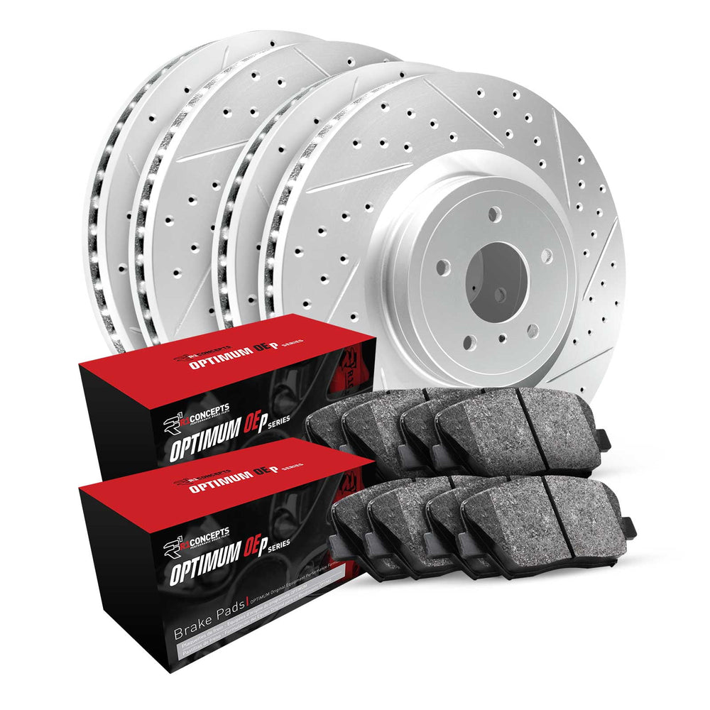 R1 Concepts Brake Rotor- Carbon Coated with Optimum Oe Pads Fits Audi Q3