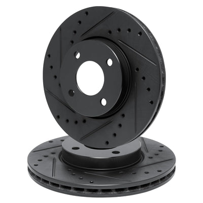 R1 Concepts Brake Rotor- D/S - Black Fits Volkswagen Cabrio