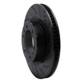 R1 10-24 Lexus GX460 Front Right Drilled & Slotted Black Brake Rotor