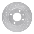 R1 Concepts Brake Rotor Drilled and Slotted Silver Fits Audi 4000
