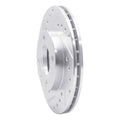 R1 Concepts Brake Rotor Drilled and Slotted Silver Fits Audi 4000