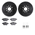 R1 E- Line Series Brake Rotor - D/S - Black w/ Ceramic Pads Hdw Fits Audi A3