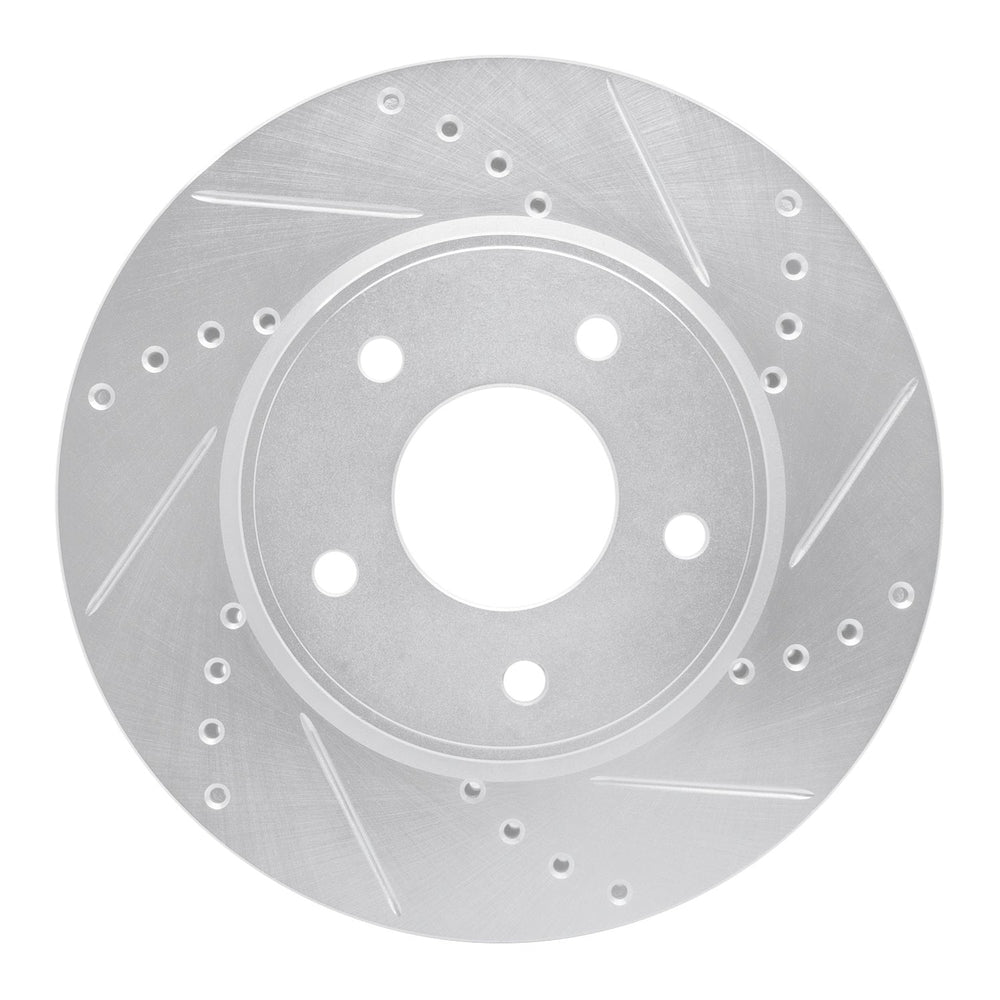 R1 11-25 Chevrolet City Express Front Right Drilled & Slotted Black Brake Rotor