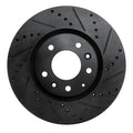 R1 04-08 Mazda RX-8 Front Right Drilled & Slotted Black Brake Rotor
