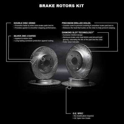 R1 Concepts Brake Rotor- D/S - Silver Fits Chevrolet Cruze