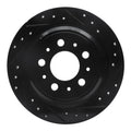 R1 98-00 Volvo S70 Rear Right Drilled & Slotted Black Brake Rotor