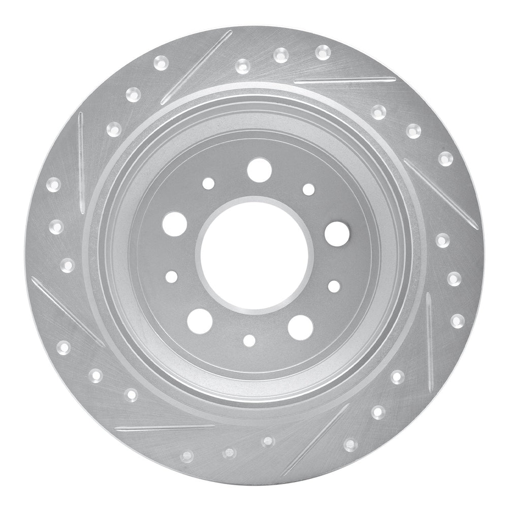R1 98-00 Volvo S70 Rear Right Drilled & Slotted Black Brake Rotor