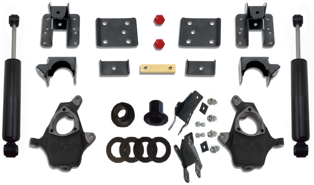 07-13 Quad Silverado 3 5 in w C-NOTCH SPINDLES COILS REAR HANGERS BUMP STOPS AND FLIP KIT