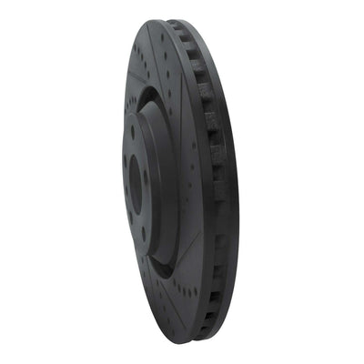 R1 08-11 Audi TTS Quattro Front Right Drilled & Slotted Black Brake Rotor