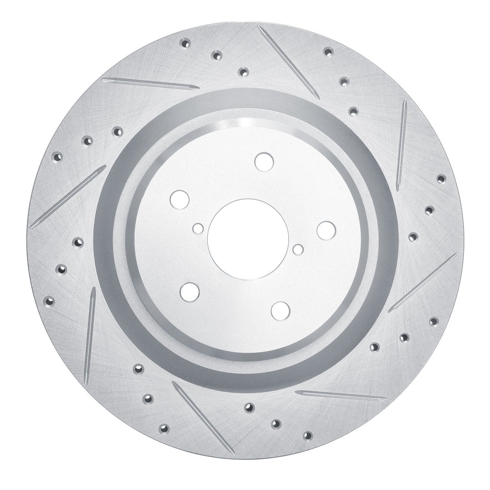 R1 Concepts Brake Rotor Drilled and Slotted Silver Fits Subaru Ascent