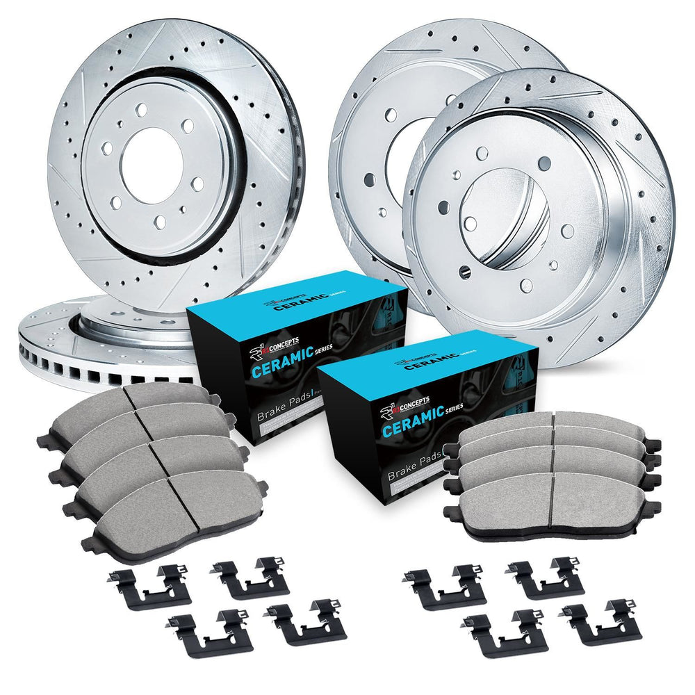 R1 E- Line Series Brake Rotor - D/S - Silver w/ Ceramic Pads Hdw Fits Buick Terraza