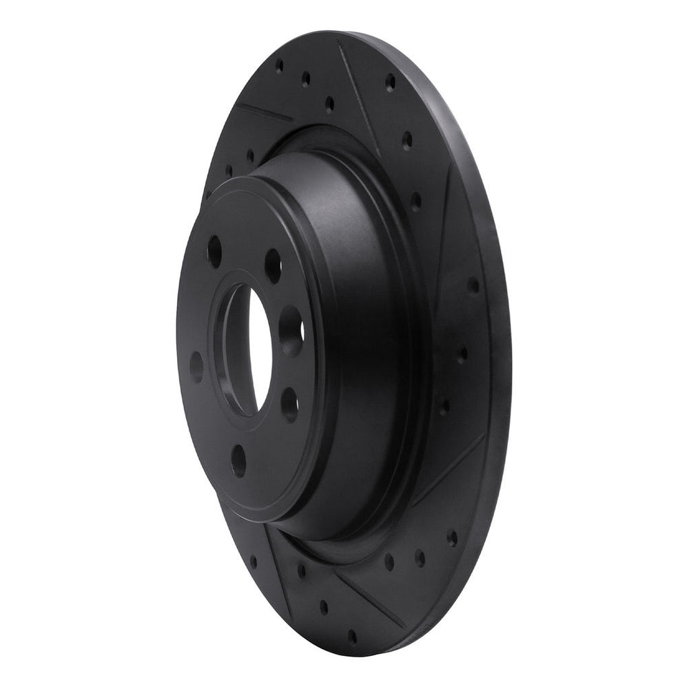 R1 09-15 Ford Focus RS (Mexico) Rear Right Drilled & Slotted Black Brake Rotor