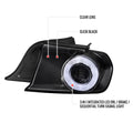 WHITE LED SEQUENTIAL TAIL LIGHT FULL GLOSSY BLACK HOUSING CLEAR LENS - US SPEC VEHICLES ONLY - MUSTANG COUPE AND CONVERTIBLE